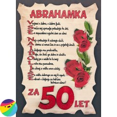 Leseni napis za 50 let - Abrahamka Rdeč